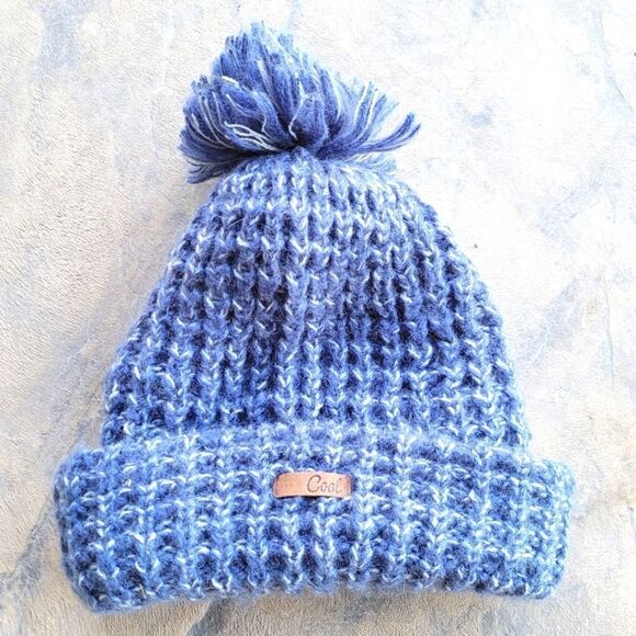 Coal Blue Knit Pom Beanie Winter Hat Urban Outfitters - Picture 1 of 5